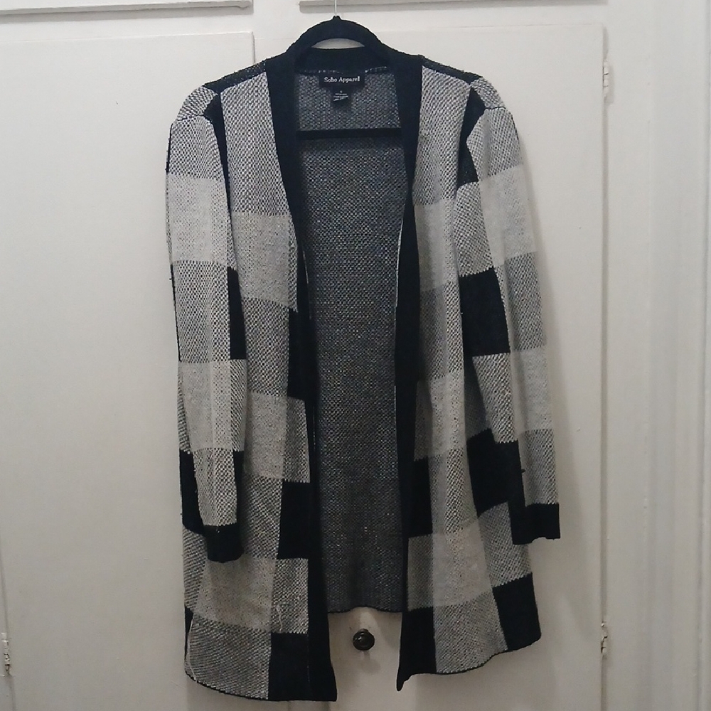 Soho Apparel Monochrome Knit Cardigan